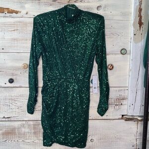 Ronny Kobo Green Sequined Dress